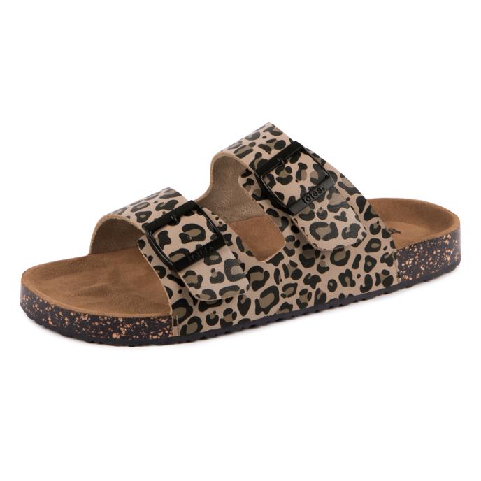 totes® Ladies PU Double Buckle Slider Animal Print Extra Image 1